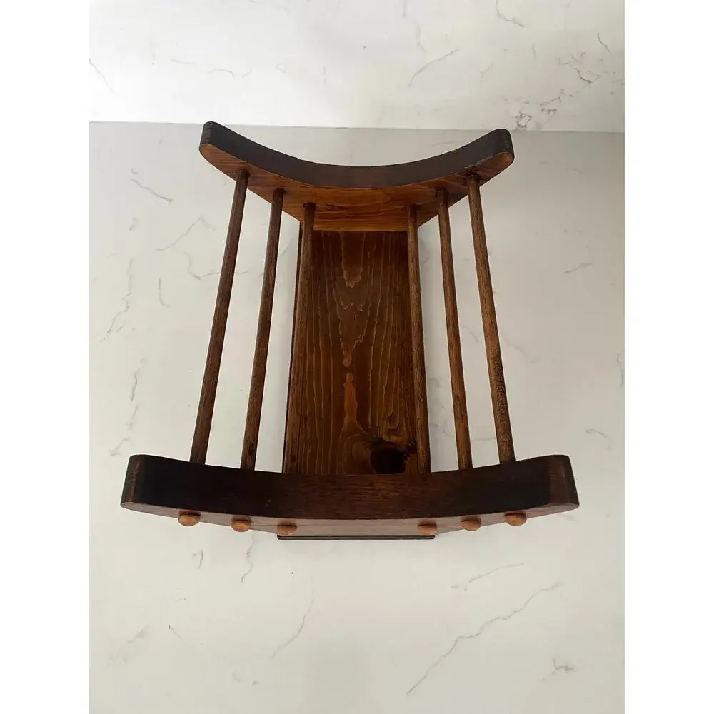 Walnut Vintage Wood Multipurpose Basket #0300